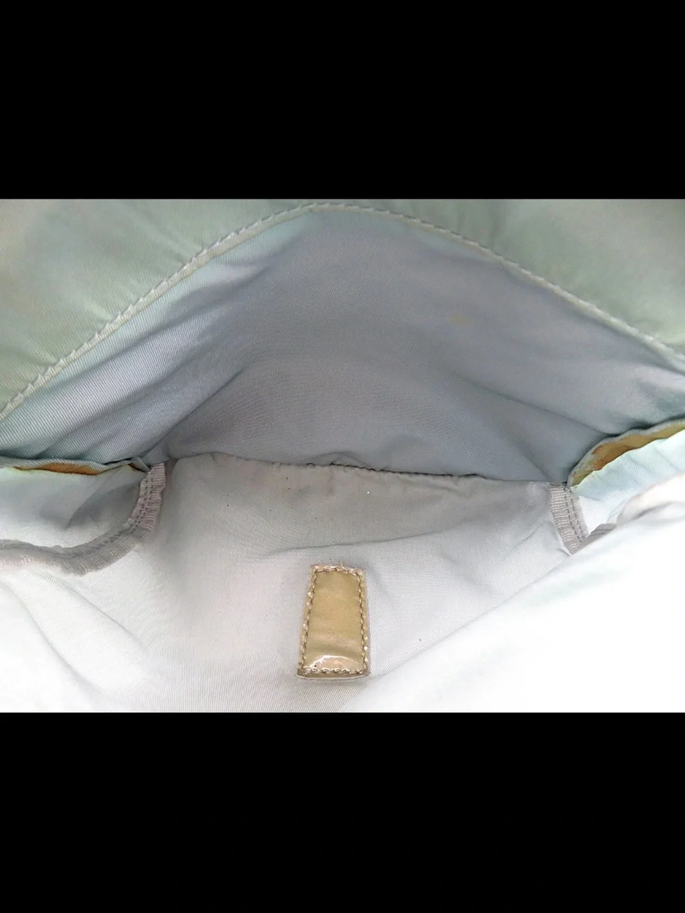 Prada Powder Blue Nylon Messenger Bag with Yellow Strap Accent